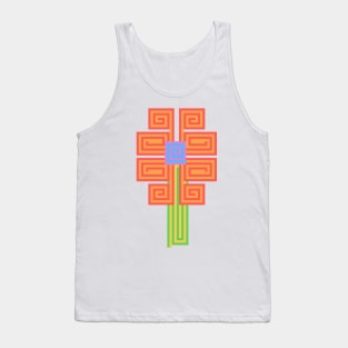 Spiral Pixel Flower Tank Top